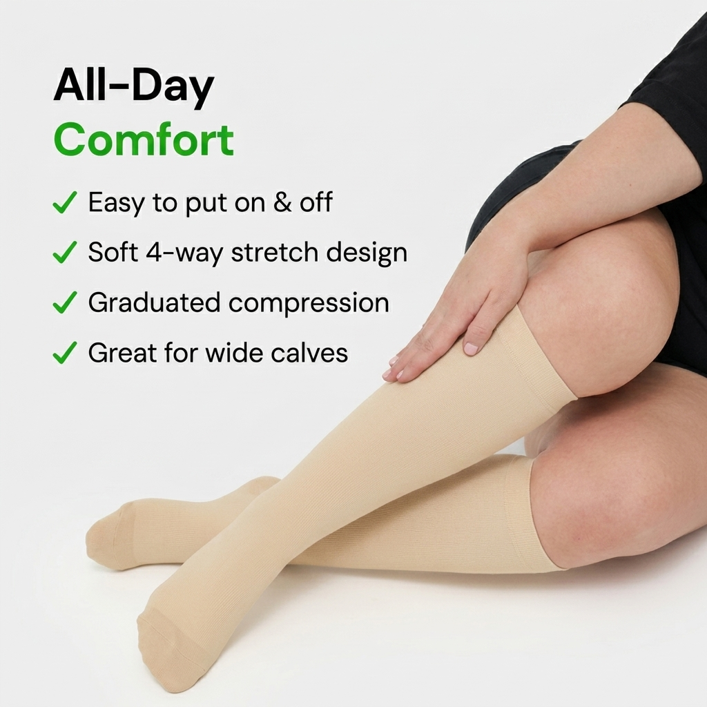 OrthoFlow™ Compression Socks - Black White